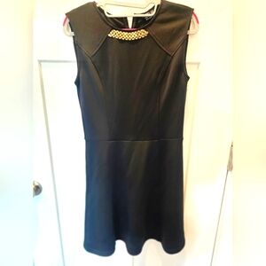 Poppy Lux Black Sleeveless Dress Size 8 US Embellished Neck Party Mini